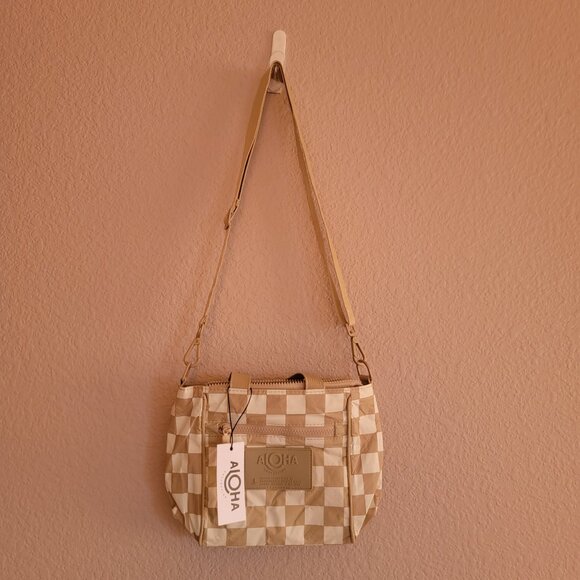 Aloha Collection Crossbody Bag Splash Proof Travel Purse Checkmate New - Picture 6 of 8